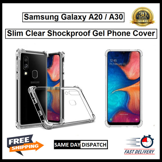 For Samsung Galaxy A20 / A30 Slim Clear Shockproof Gel Cover