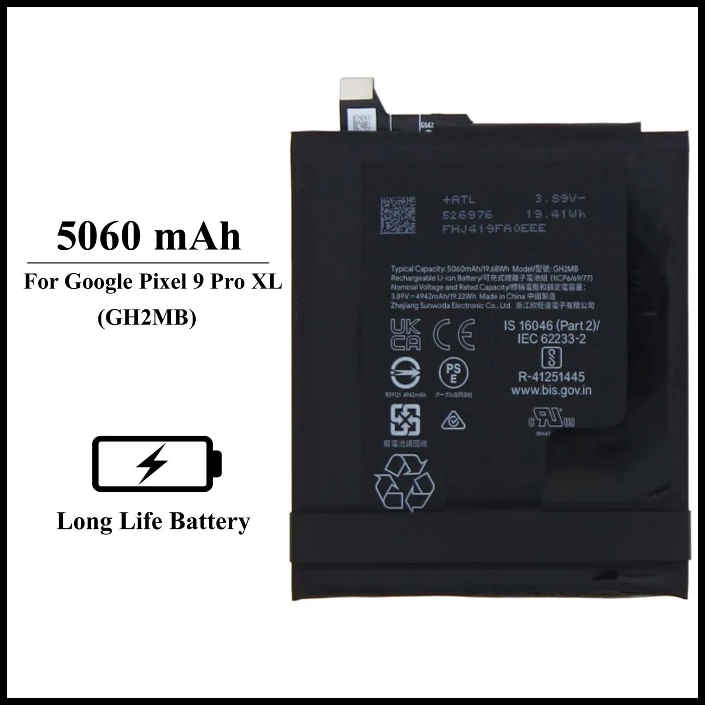 For Google Pixel 9 Pro XL ( GH2MB ) 5060mAh+ Internal Replacement Battery