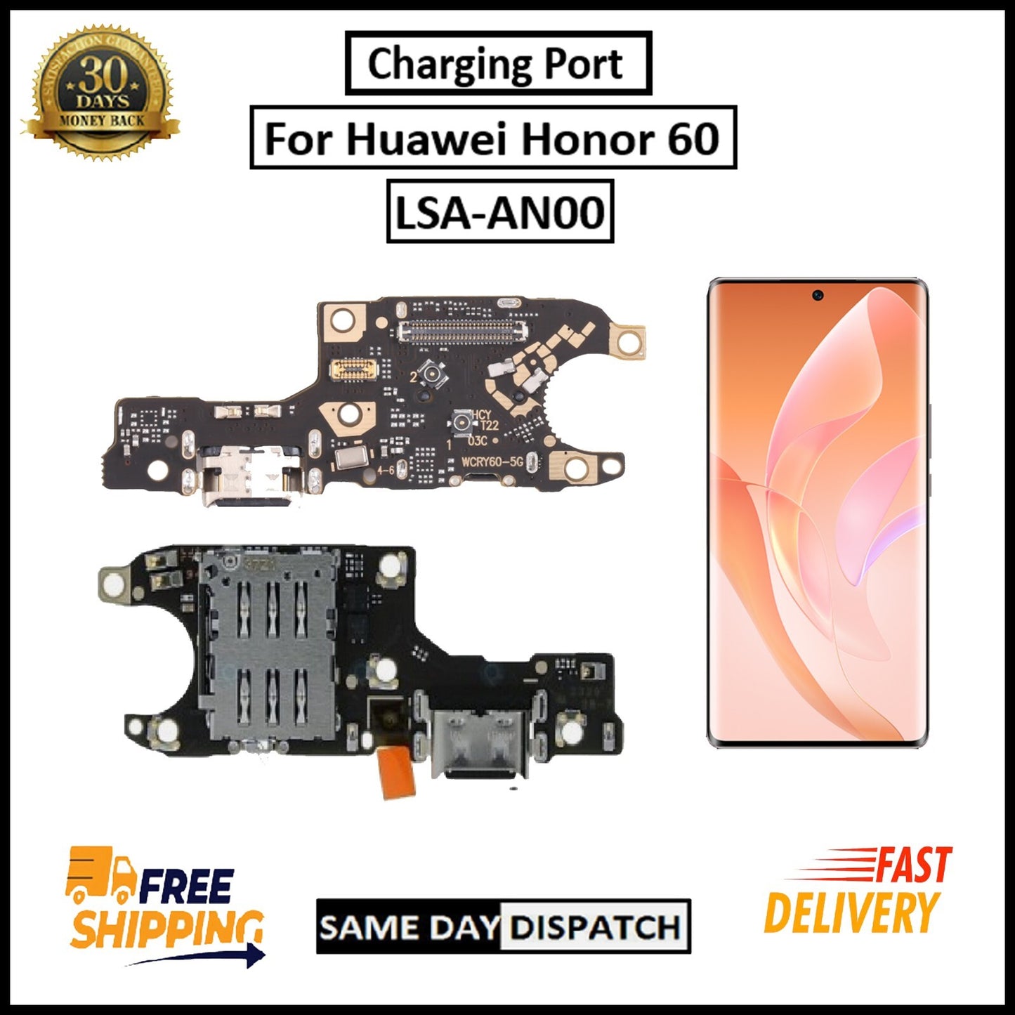 For Huawei Honor 60 Replacement Charging Port Board Flex Connector