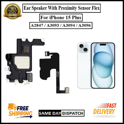 For iPhone 15 Plus Ear Speaker Sensor With Proximity Mic Earpiece Sensor Flex
