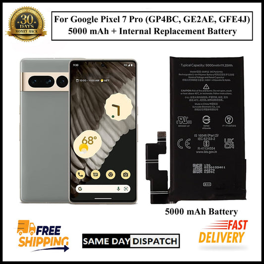 For Google Pixel 7 Pro (GMF5Z) 5000mAh+ Internal Replacement Battery