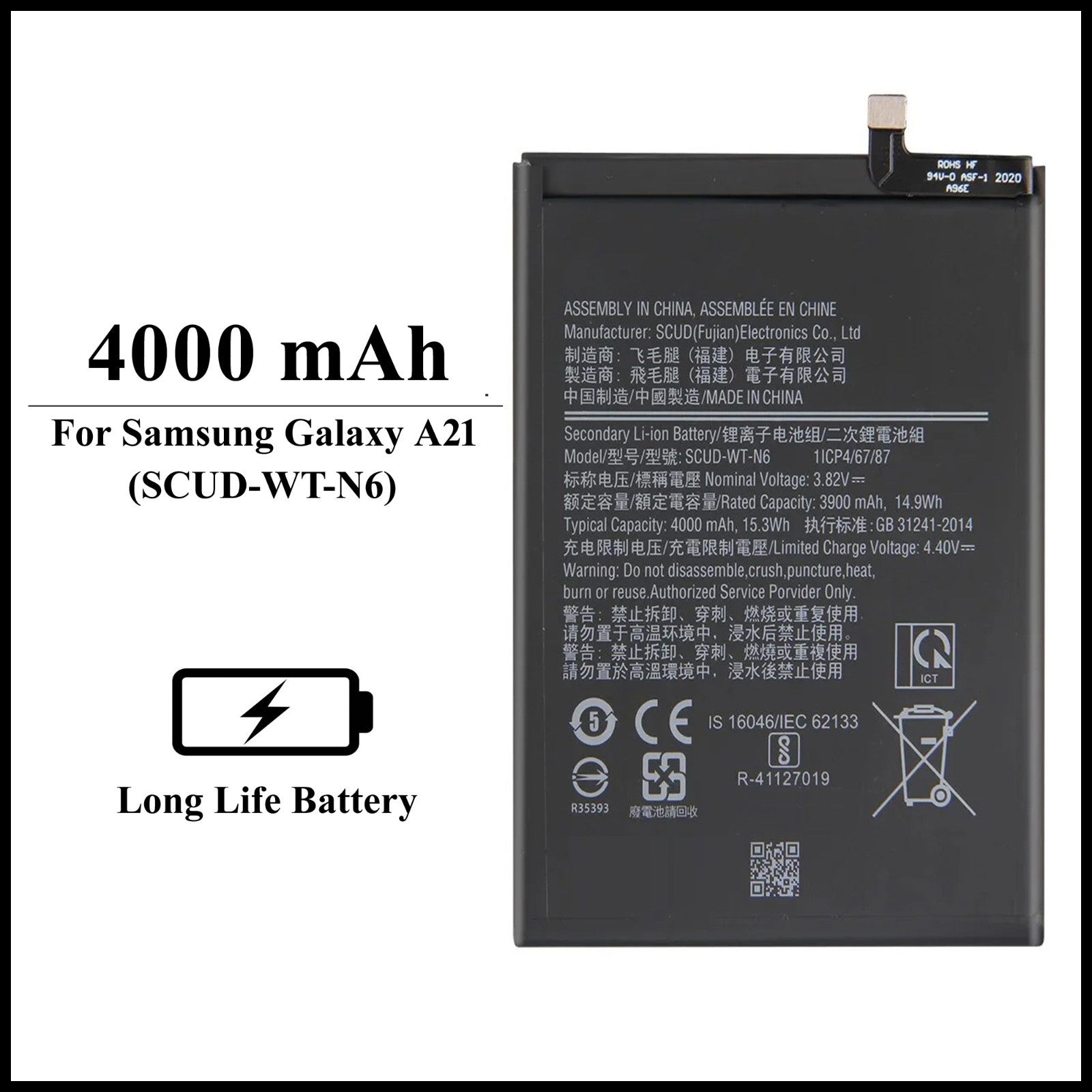 For Samsung Galaxy A21 / ( SM-A215U ) 4000mAh+ Internal Replacement Battery