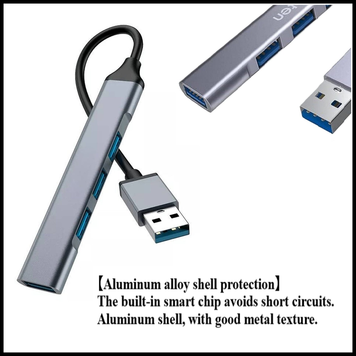 For Onten USB 3.0 to 4 Ports USB Hub High Speed Splitter Adapter