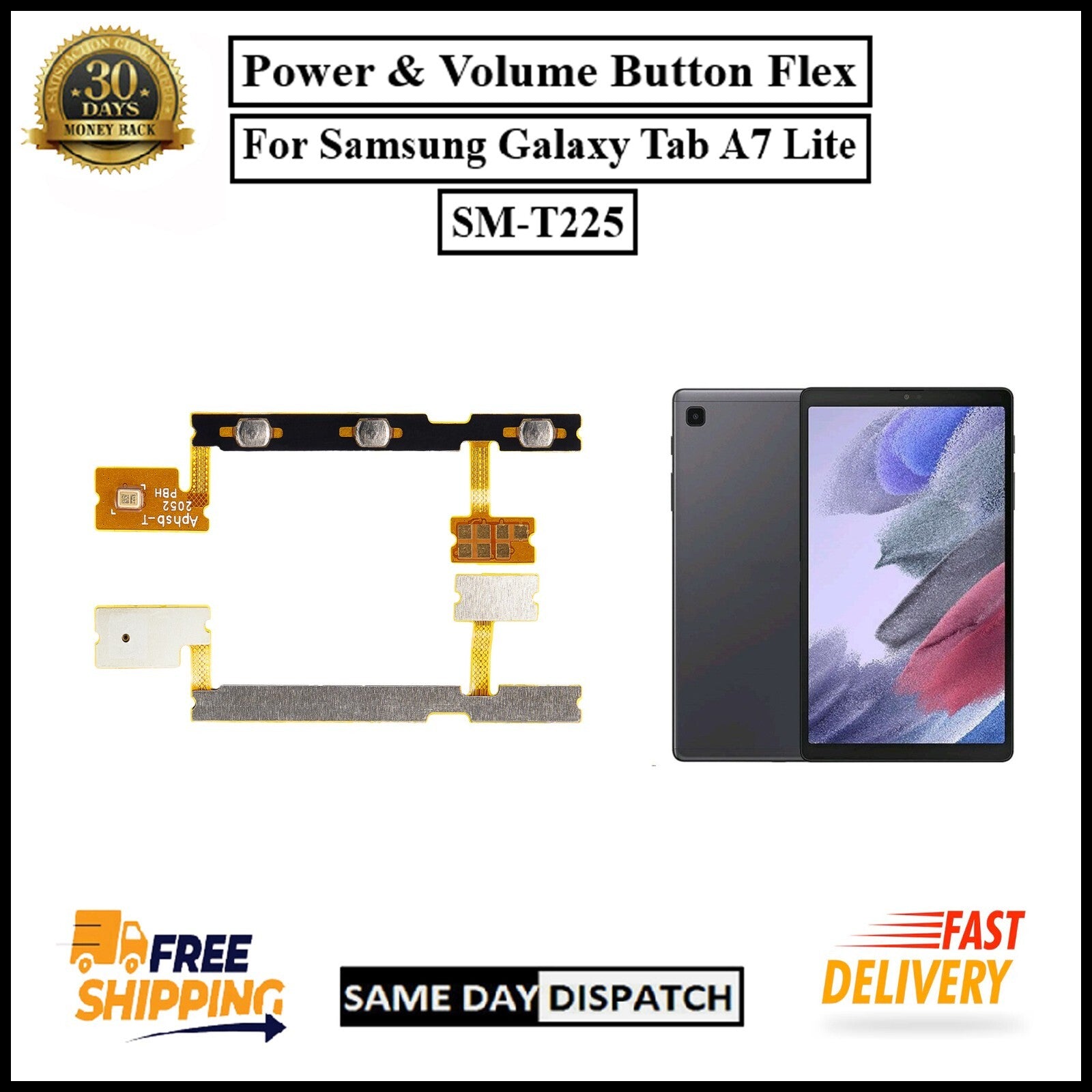 For Samsung Galaxy Tab A7 Lite Power Flex Cable & Volume Button Flex Replacement