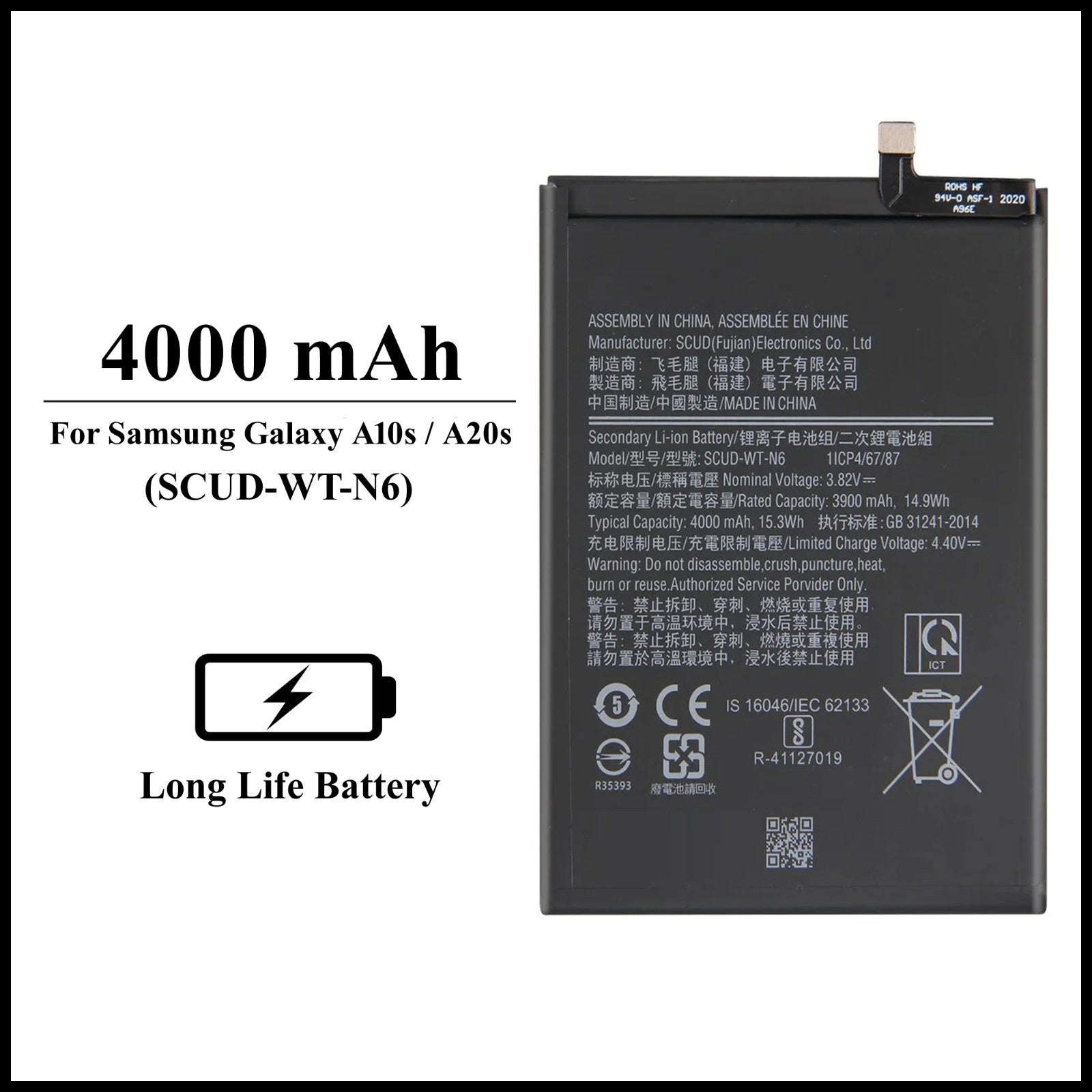 For Samsung Galaxy A10s /A20s/ A107F/A207F 4000mAh+ Internal Replacement Battery