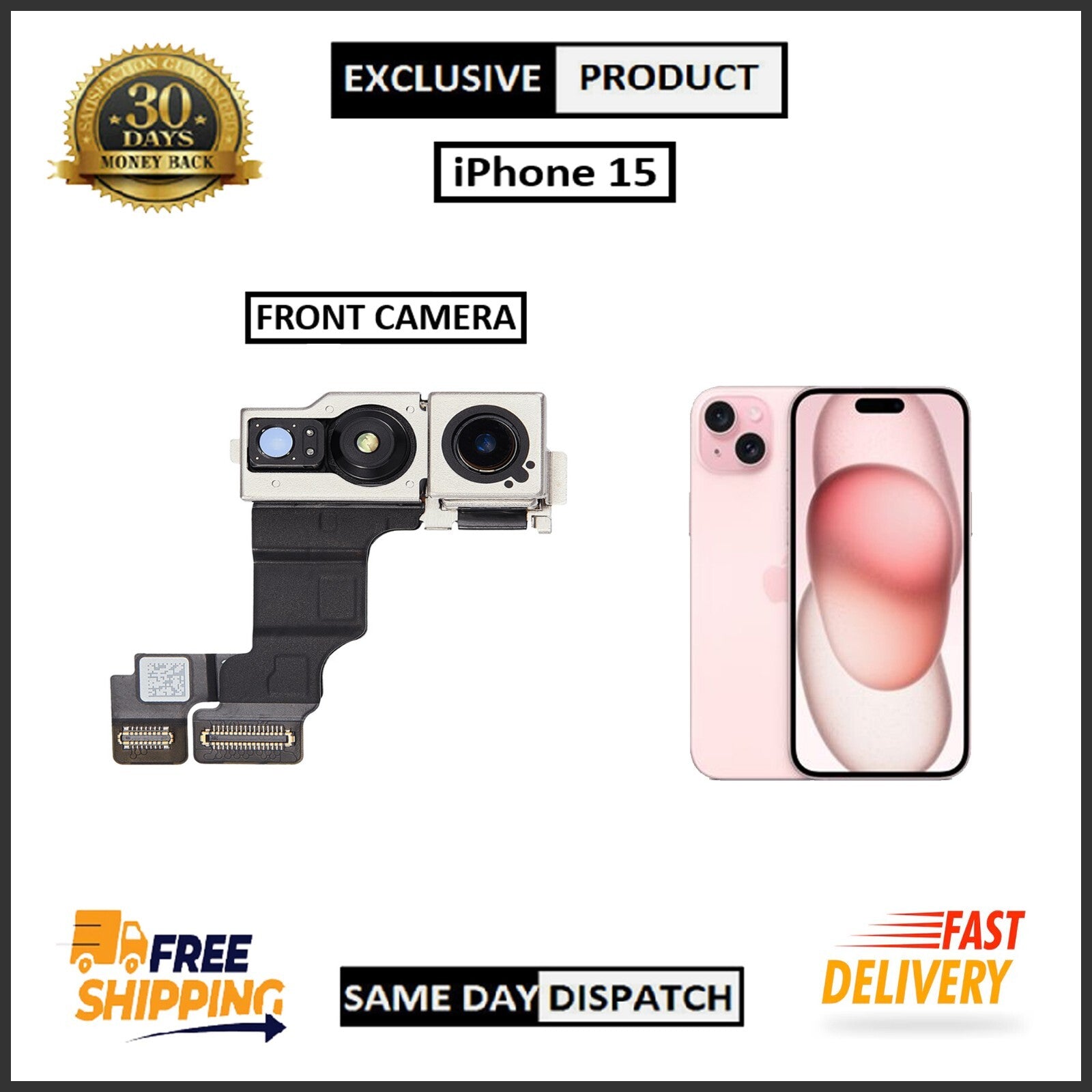 For Apple Gen iPhone 15 Front Camera Replacement  With Proximity Sensor