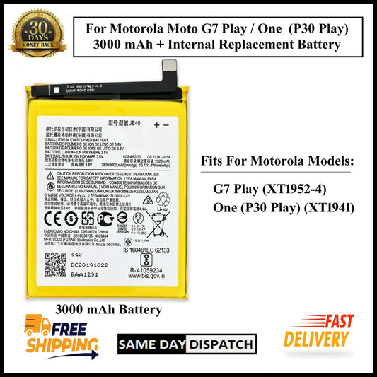 Motorola Moto G7 Play/One (P30 Play) JE40 3000mAh+ Internal Replacement Battery