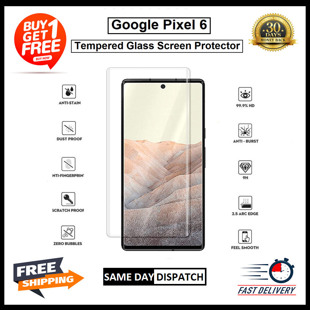 2 Pack Of Google Pixel 4/ 4A 4G-5G / 4XL / 5 /6 /6A /7 Tempered Glass Protector
