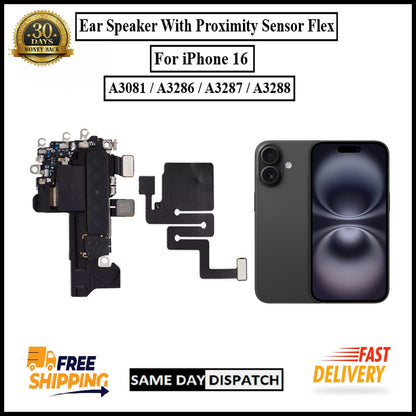 For iPhone 16 Ear Speaker Sensor With Proximity Mic Earpiece Sensor Flex