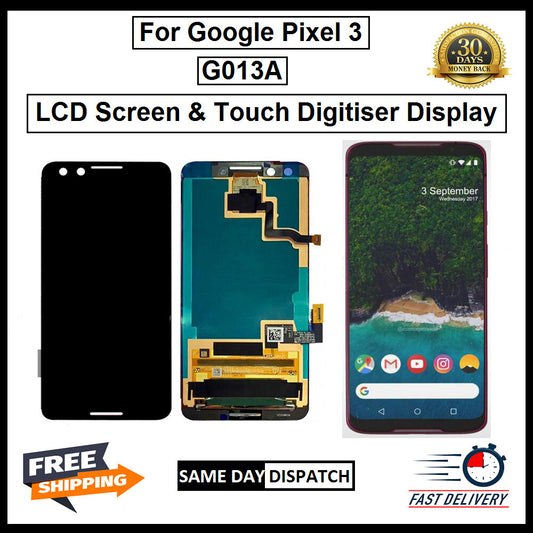 For Google Pixel 3 LCD Display Screen Touch Digitizer Replacement Black 