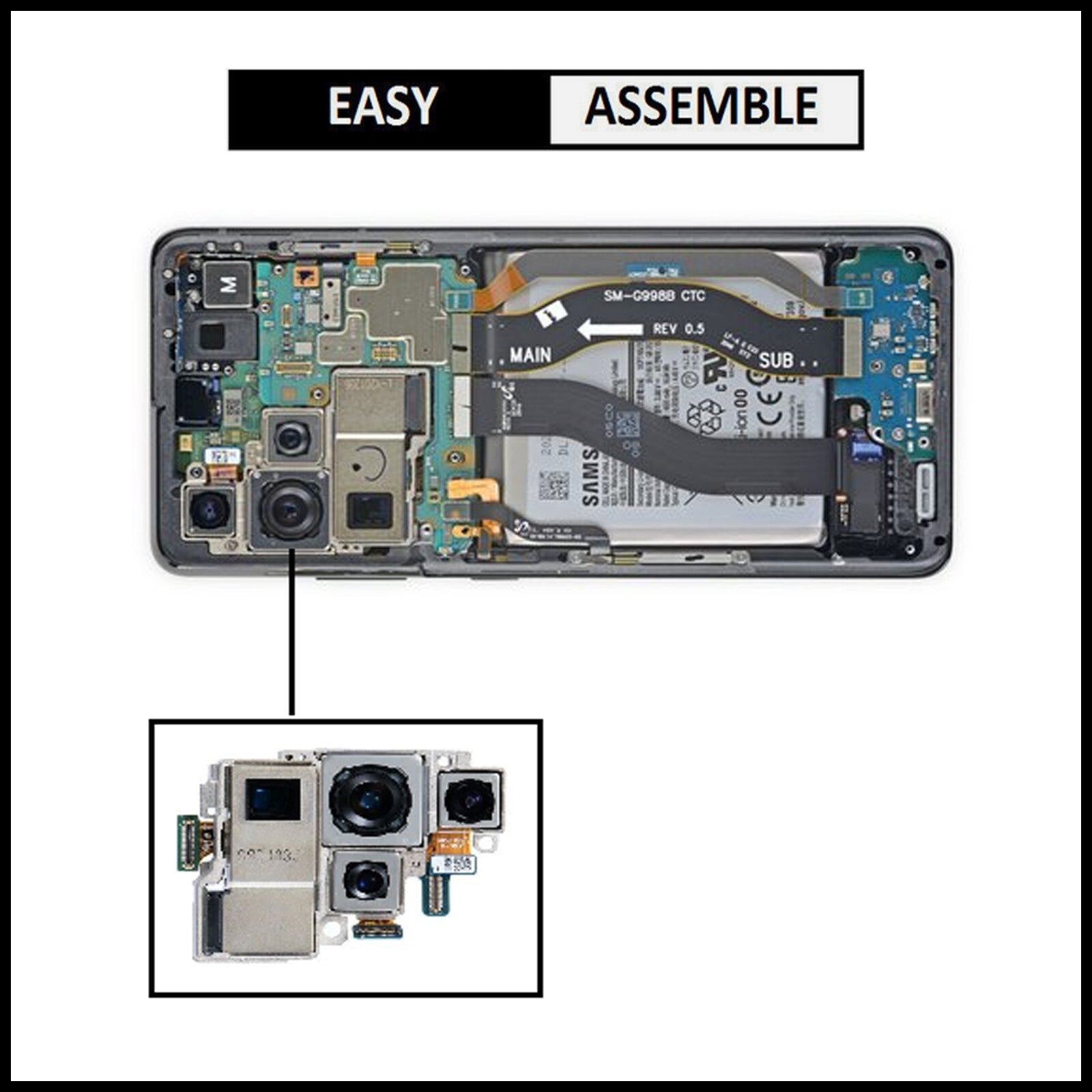 For Samsung Galaxy S21 Ultra 5G Genuine Rear (Back) Main Camera Replacement