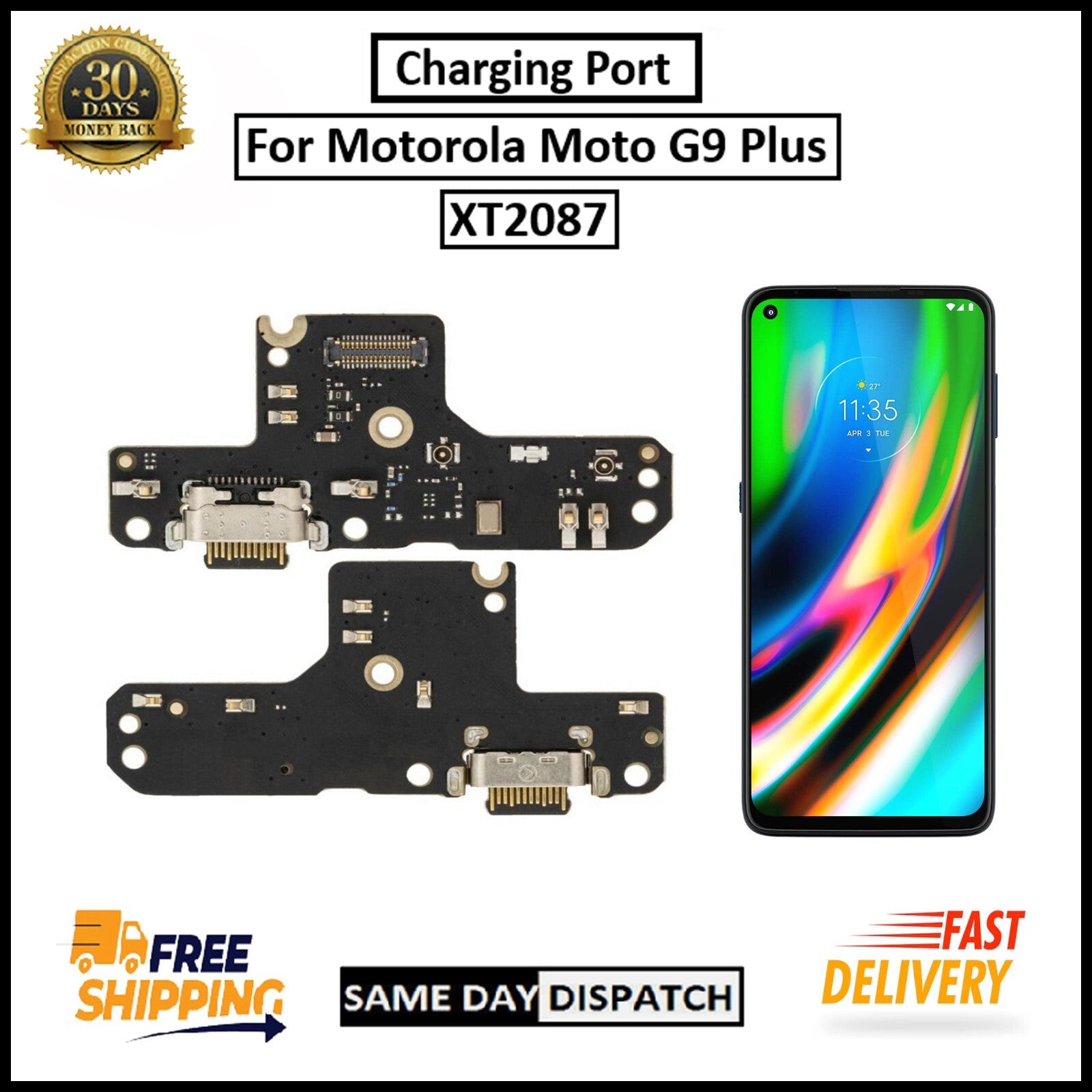 For Motorola Moto G9 Plus / XT2087 Charging Port Flex Replacement