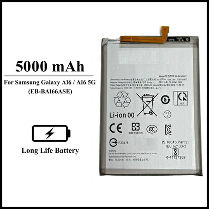 For Samsung Galaxy A16/A16 5G /A165F/A166B 5000mAh+ Internal Replacement Battery