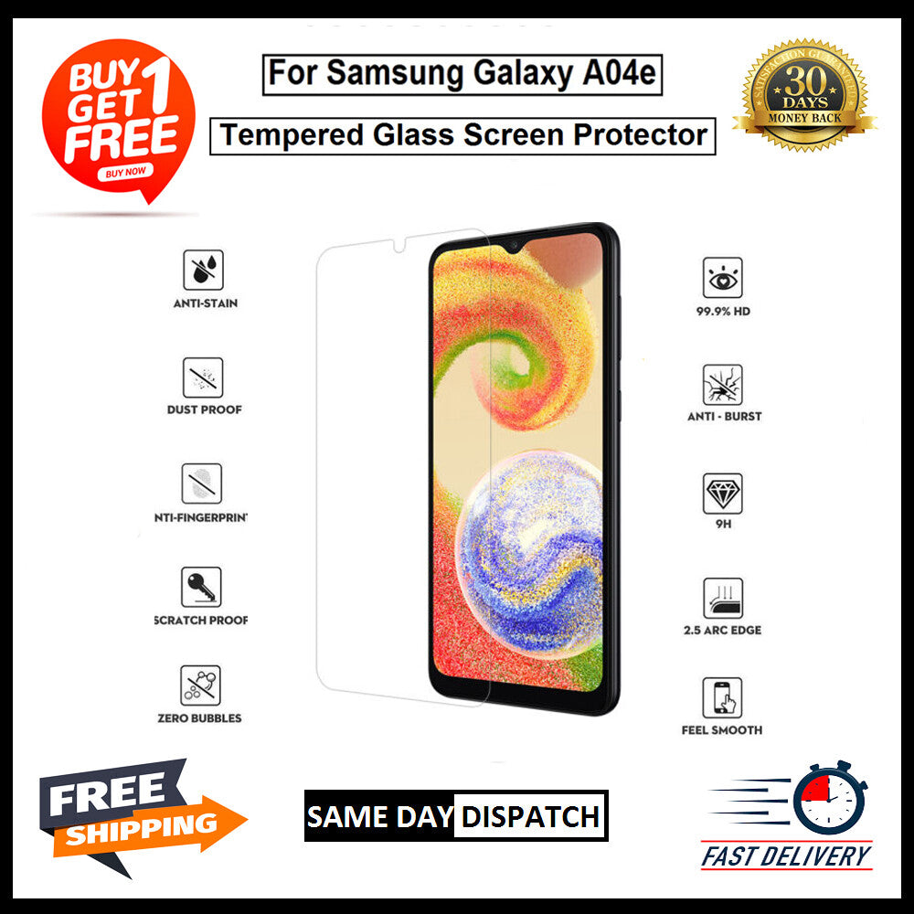 2 Pack For Samsung A04/A04S/A14 4G/A14 5G /A34 5G / A24 Tempered Glass Protector