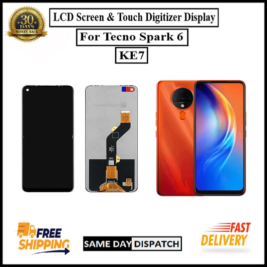 For Tecno Spark 6 / KE7  LCD Display screen Touch Digitizer Replacement