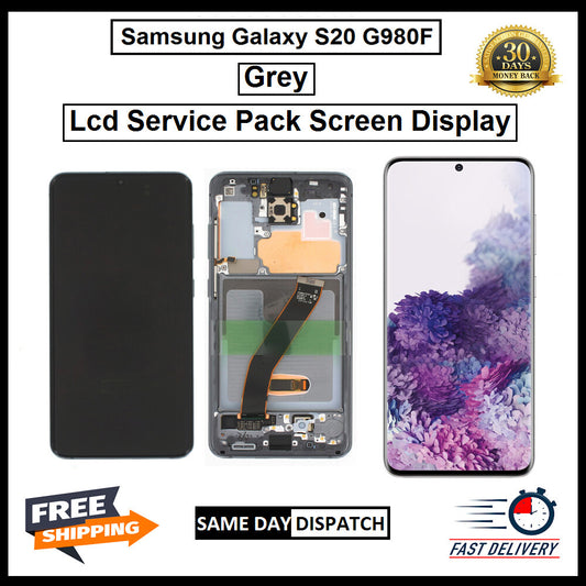 For Samsung Galaxy S20 / SM-G980F Grey Display Screen Touch Replacement LCD