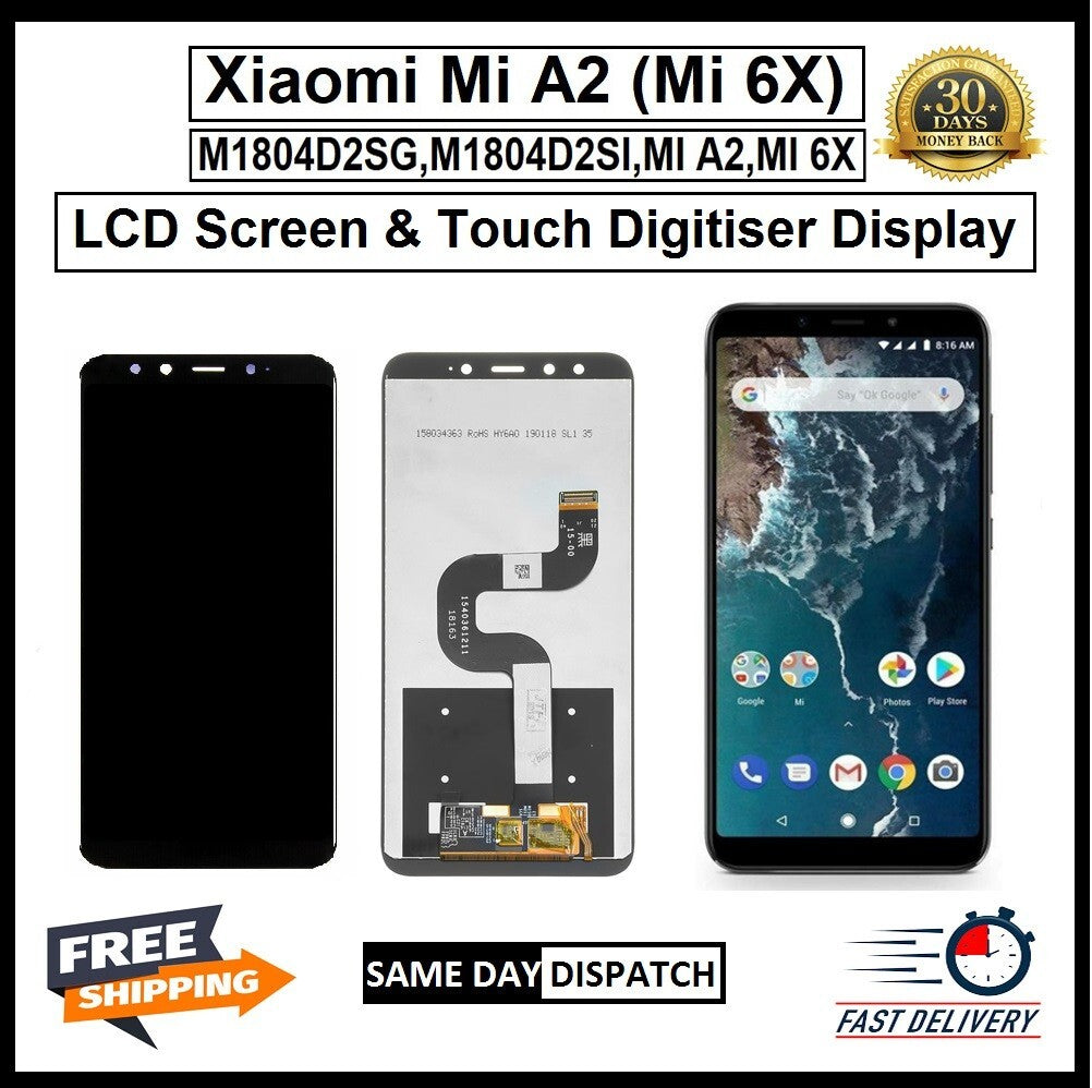 For Xiaomi Mi A2 LCD Display Screen Touch Digitizer Replacement