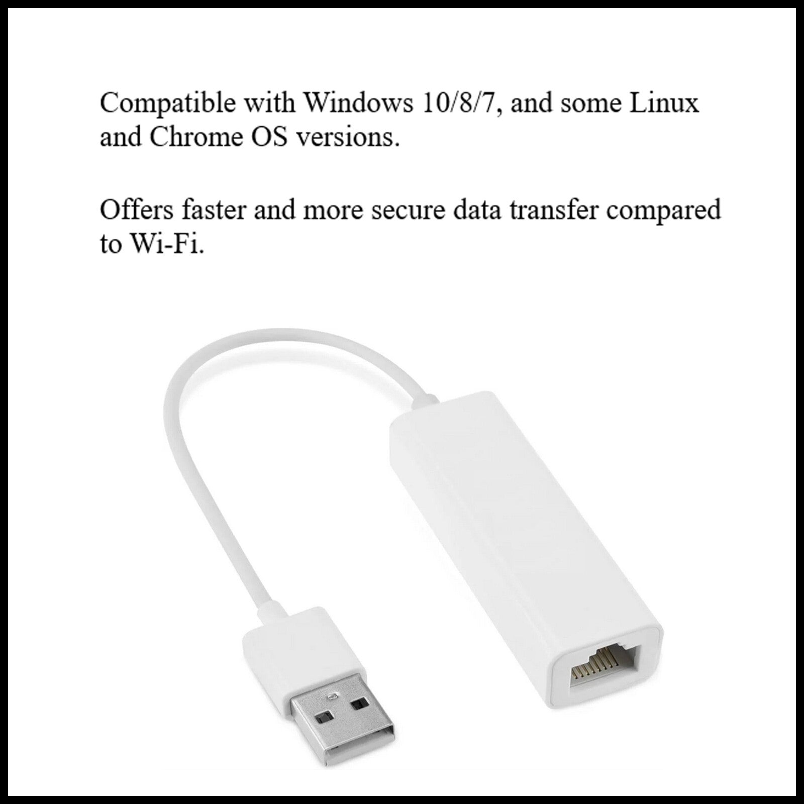 For USB 2.0 to RJ45 High Speed Ethernet Network 10/100Mbps LAN Converter Adapter