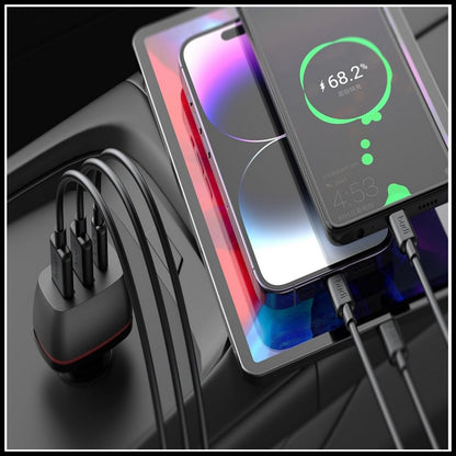 For Budi 48W Dual QC3.0& USB-C PD Car Charger Adapter For Mobile Devices-3 Port