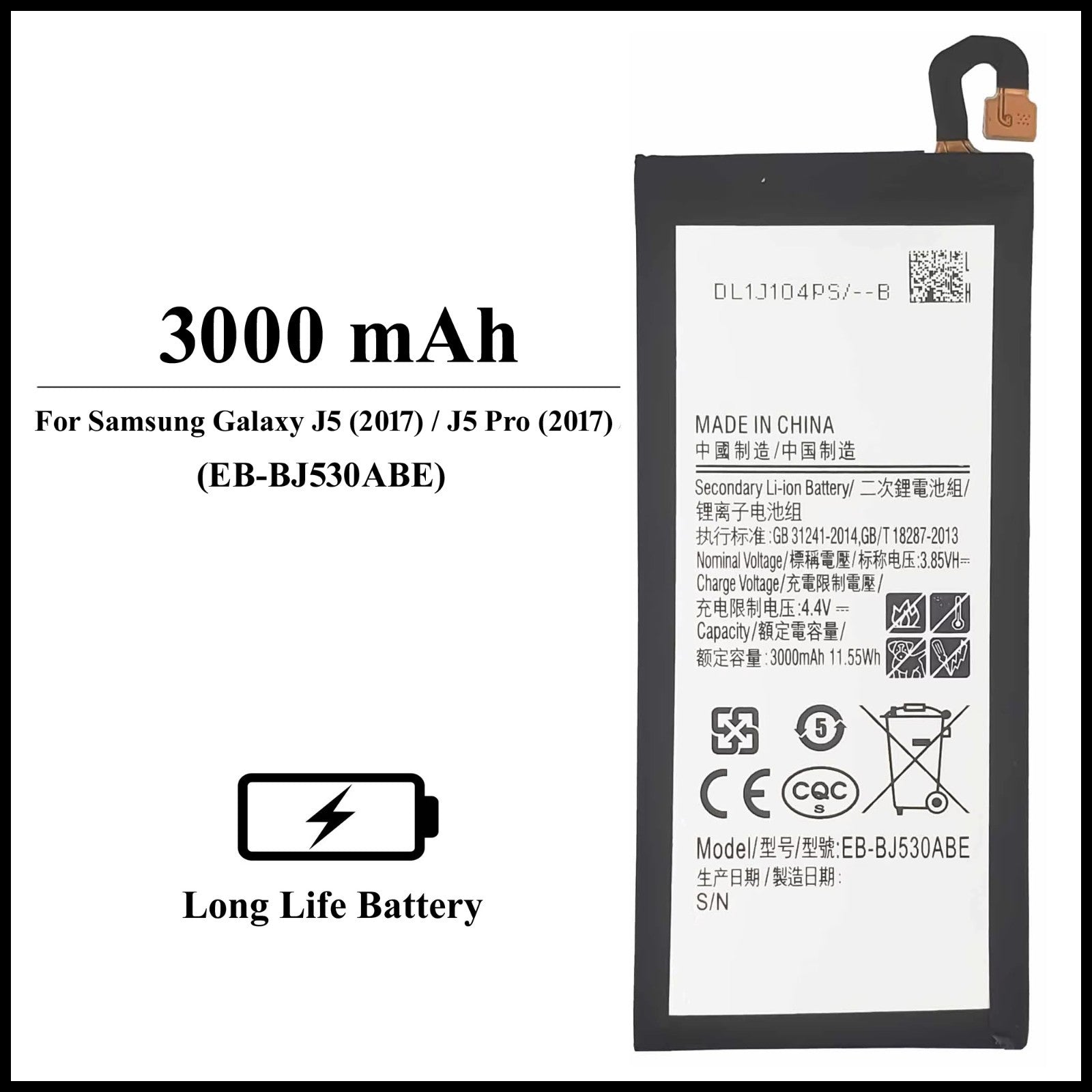 For Samsung Galaxy J5 /J5 Pro(2017) J530F /3000mAh+ Internal Replacement Battery