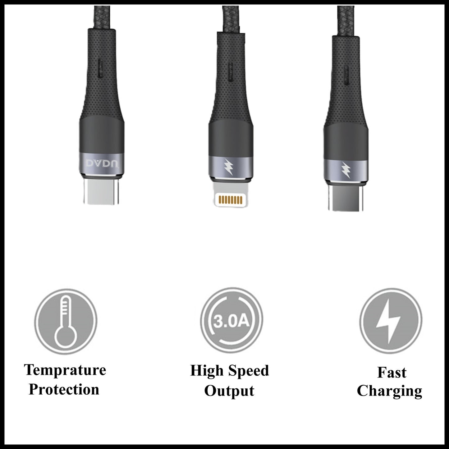 For Dadu Type-C to 2-in-1 Super Fast Charging Cable Type-C & iPhone
