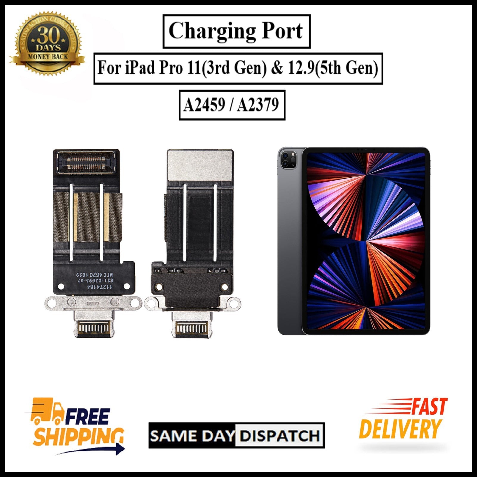 For iPad Pro 11 ( 3rd Gen ) / 12.9 ( 5th Gen ) Charging Port Flex Connector