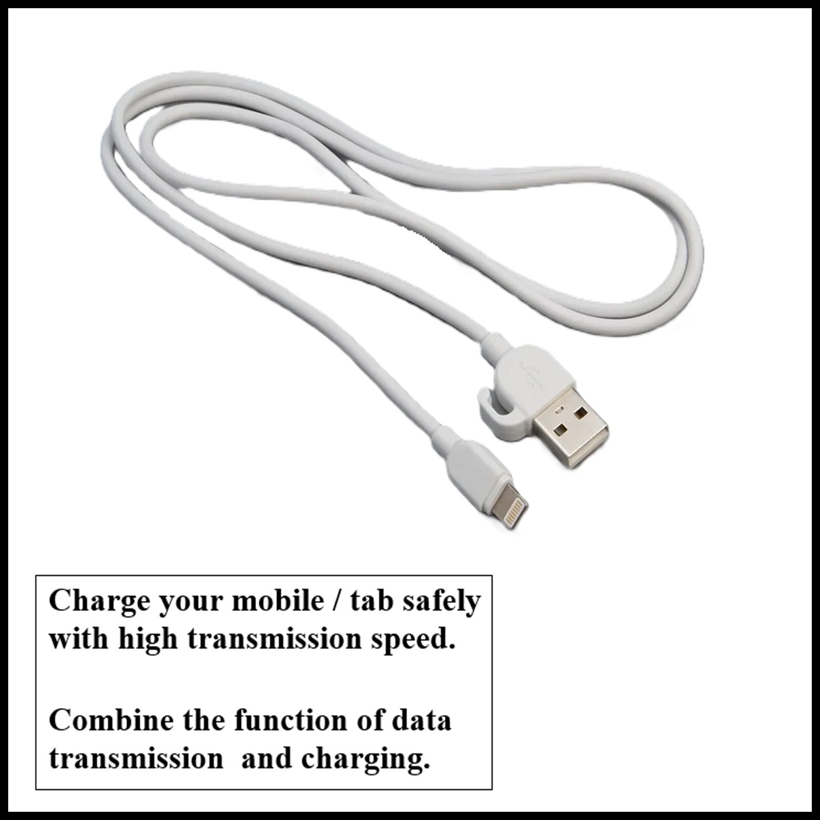 For Budi USB to iPhone 1M Fast Charging Cable 2.4A