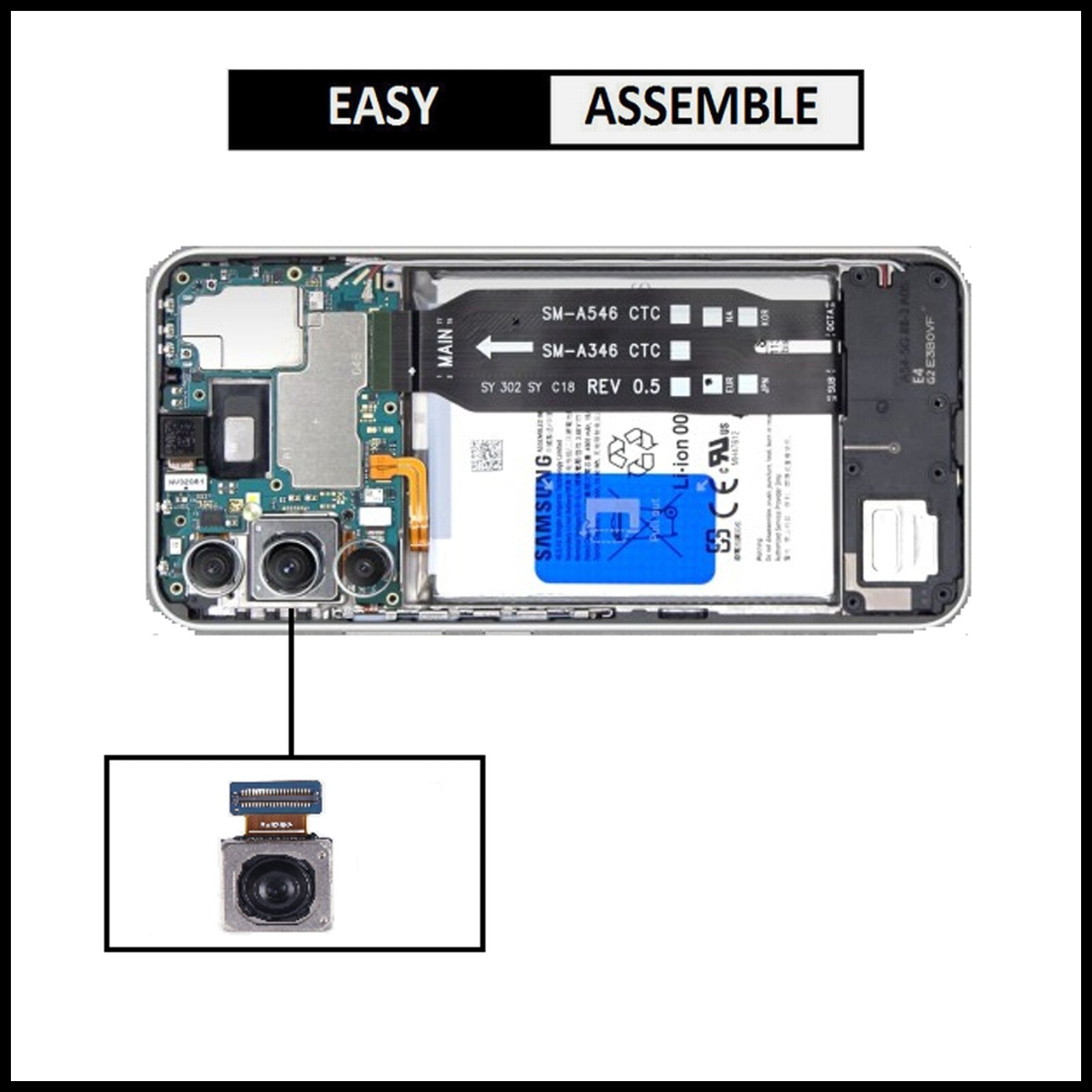 For Samsung Galaxy A54 5G / SM-A546U Genuine Rear (Back) Main Camera Replacement