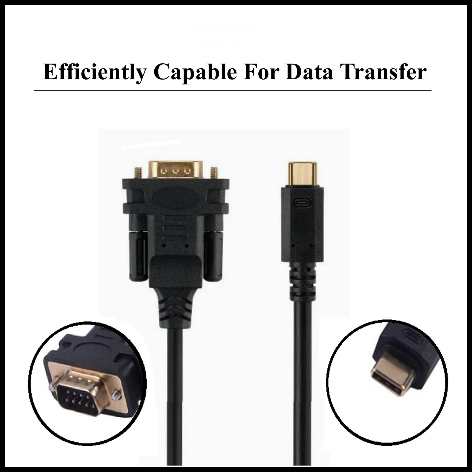 For USB Type-C to DB9- 9 Pin RS232 Serial Male Fast Converter Adapter Cable