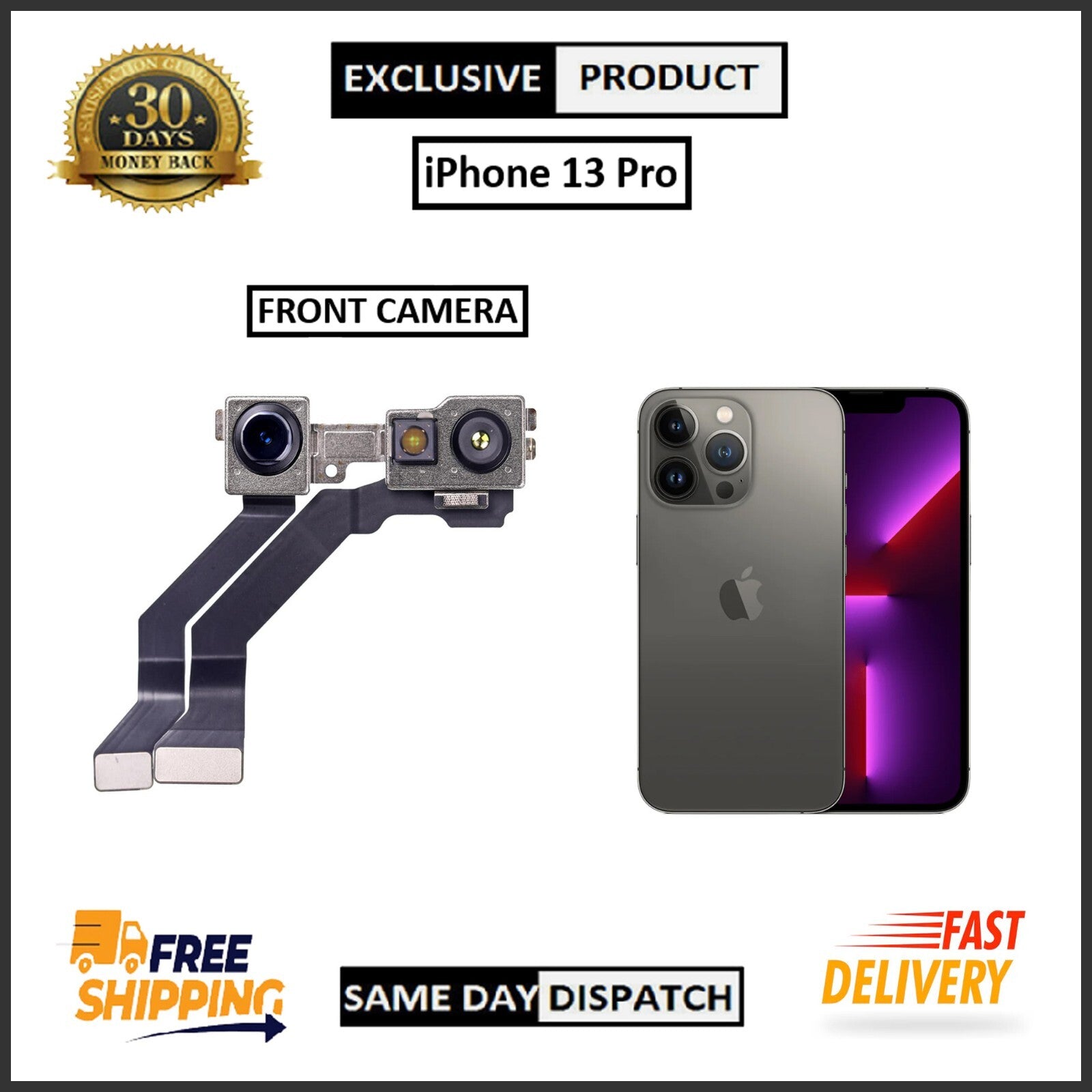 For Apple Gen iPhone 13 Pro Front Camera Replacement  With Proximity Sensor