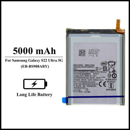 For Samsung Galaxy S22 Ultra 5G (SM-S908B) 5000mAh+ Internal Replacement Battery