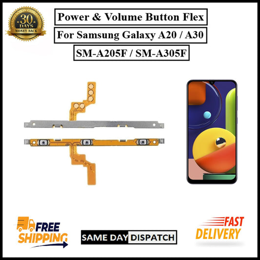 For Samsung Galaxy A20 / A30 Power Flex Cable & Volume Button Flex Replacement