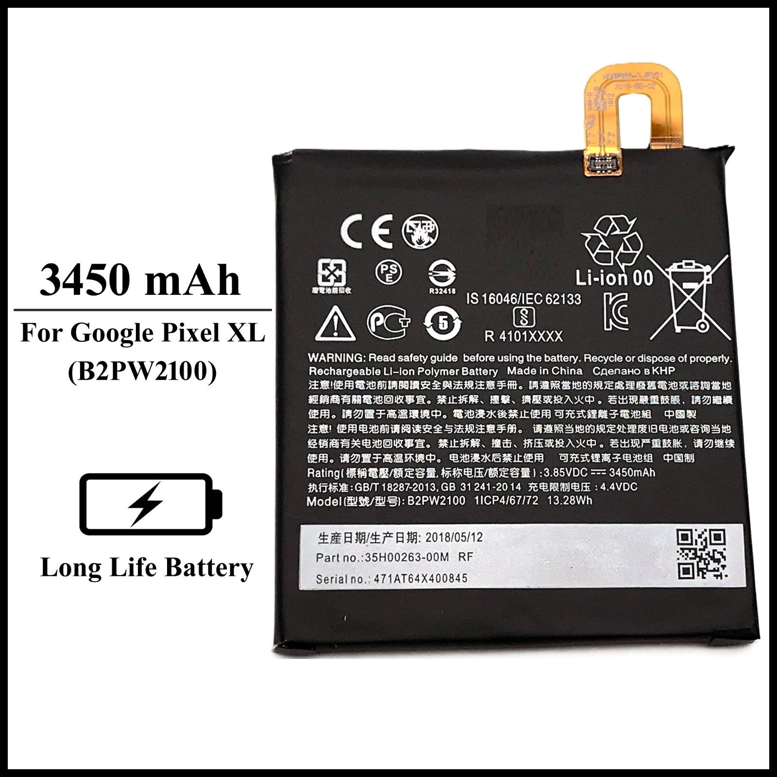 For Google Pixel XL ( B2PW2100 ) 3450mAh+ Internal Replacement Battery