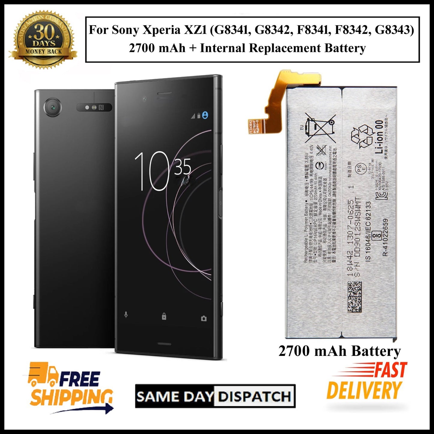 For Sony Xperia XZ1 LIP1645ERPC/G8341,G8342,F8341,F8342(2700mAh)Internal Battery
