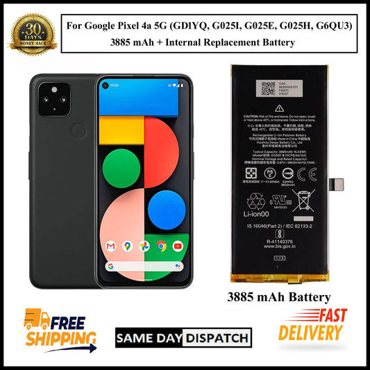 For Google Pixel 4a 5G (G025E-B) 3885mAh+ Internal Replacement Battery
