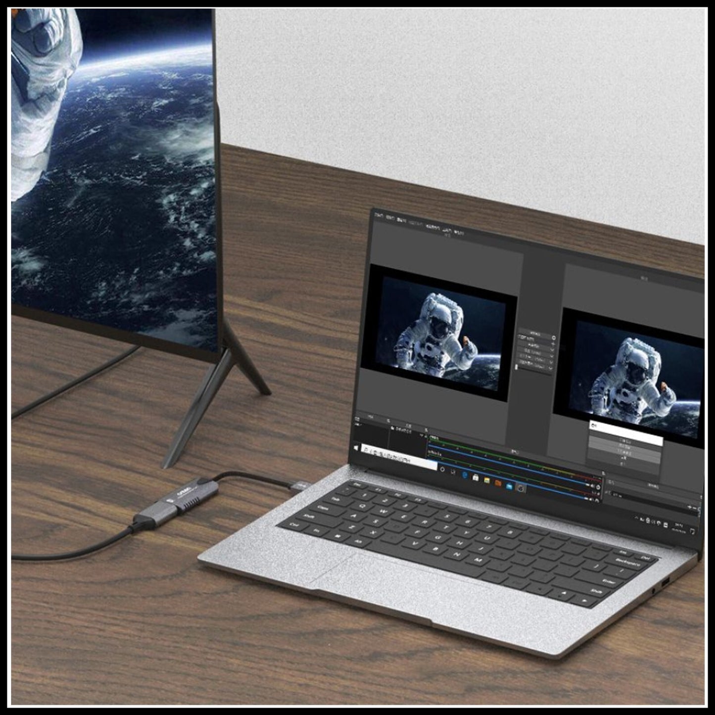 For Onten OTN-US323 USB to Female HDMI Adapter 4k Input 1080p Output