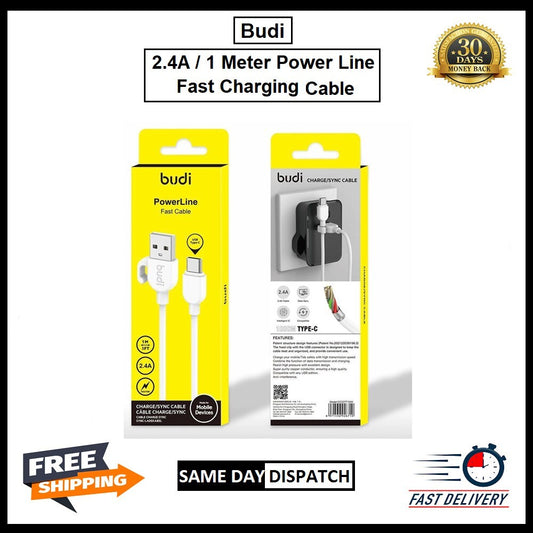Budi Micro 2.4A / 1 Meter Power Line Fast Charging Cable