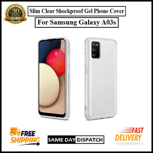 For Samsung Galaxy A03s Slim Clear Shockproof Gel Phone Cover