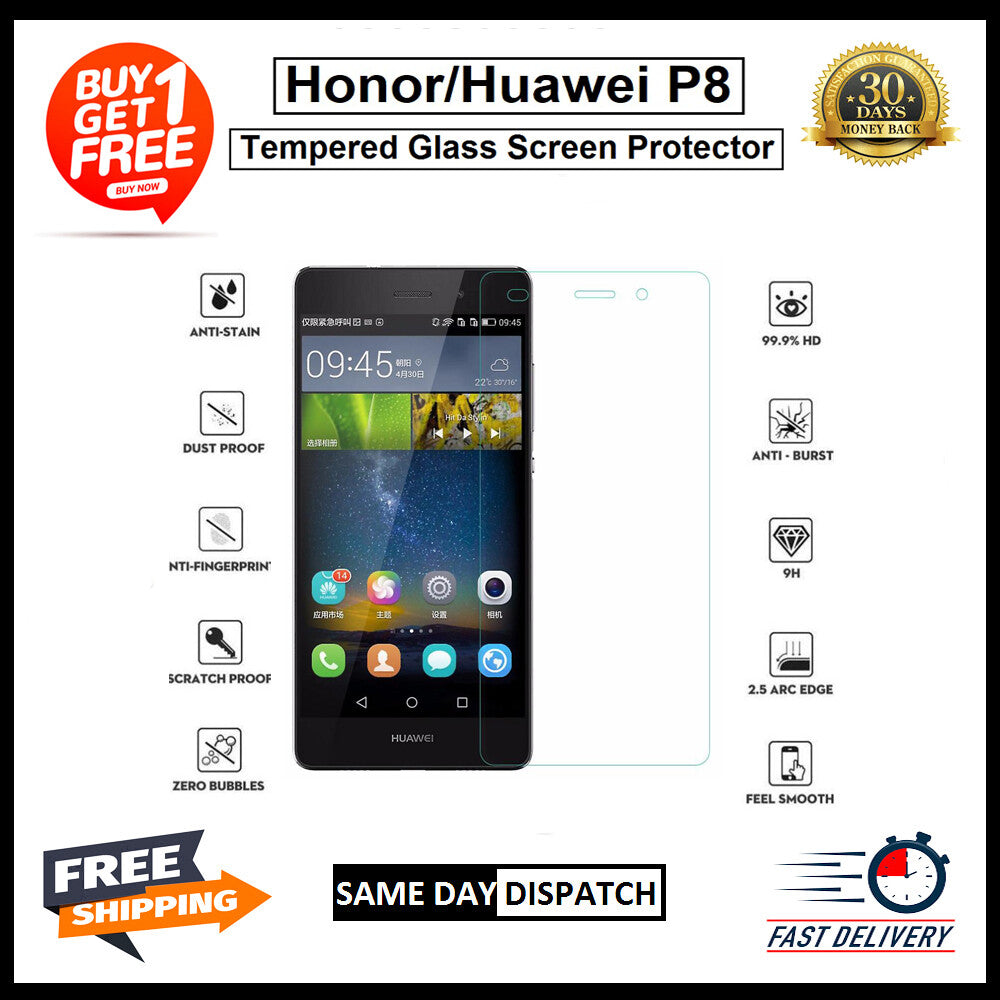 2 Pack Huawei P8 P10 P20 P30 Lite Psmart 2019 2020 2021 Tempered Glass Protector
