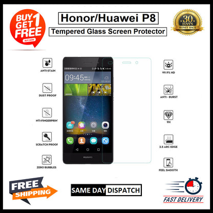 2 Pack Huawei P8 P10 P20 P30 Lite Psmart 2019 2020 2021 Tempered Glass Protector