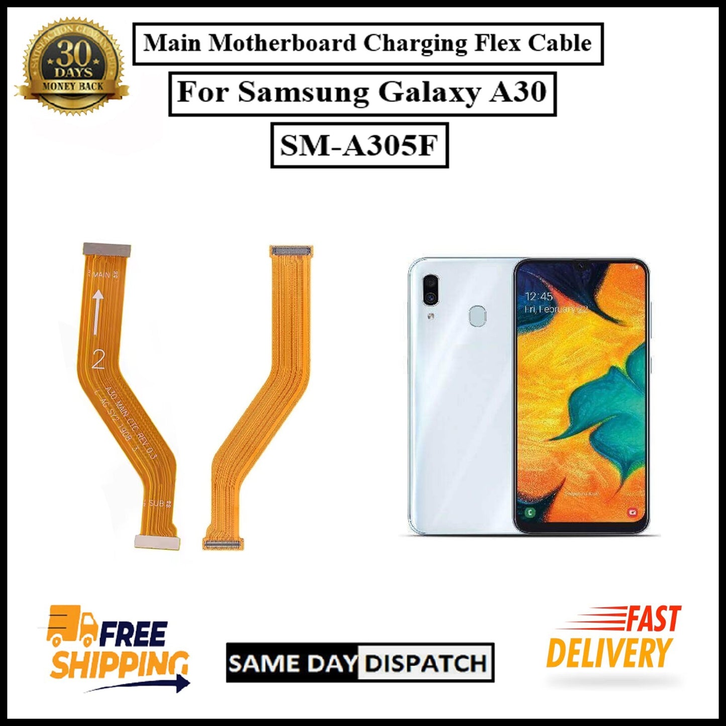 For Samsung Galaxy A30/SM-A305F Main Motherboard Charging Flex Cable Replacement