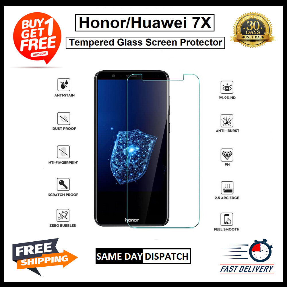 2 Pack Huawei Honor 6X 7X 8X 9X 10 8S 7A / Mate 10 Lite Tempered Glass Protector
