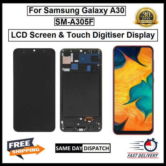 For Samsung Galaxy A30 / SM-A305F LCD With Frame Display Screen Replacement