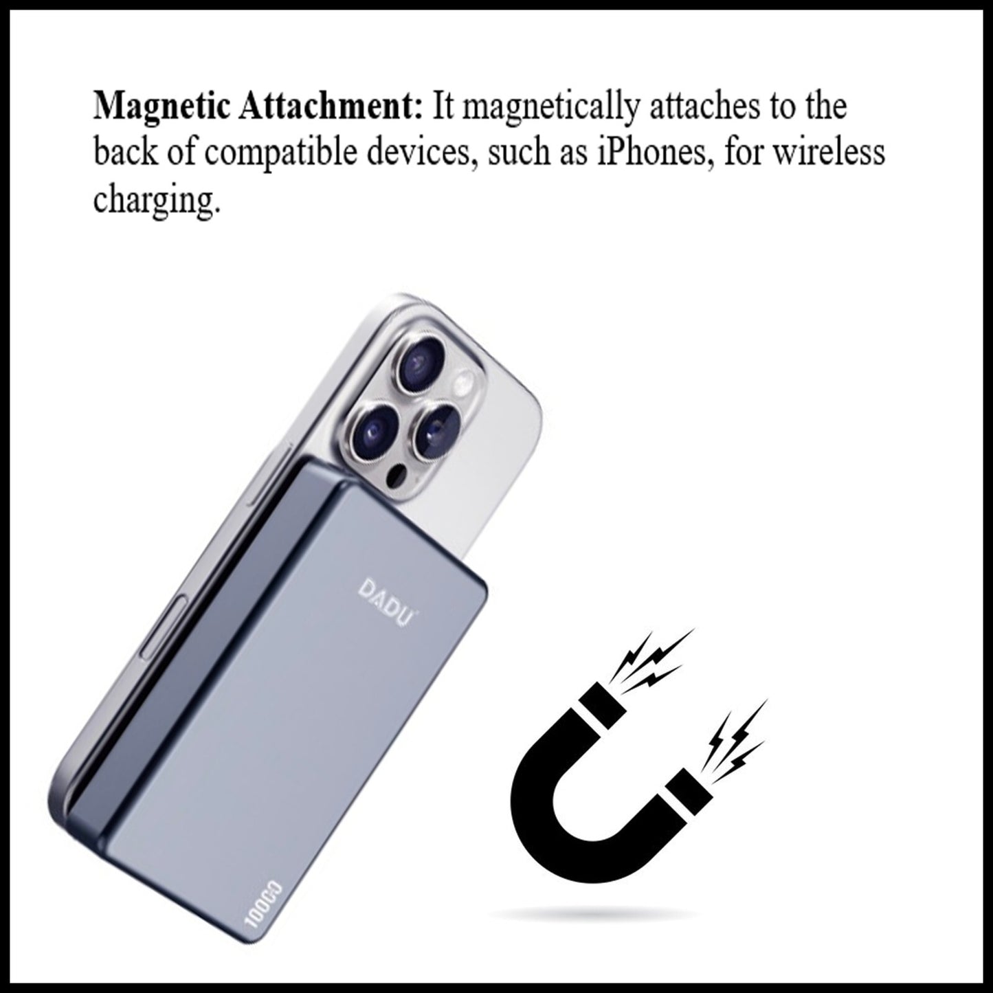 For Dadu 1000mAh Ultra Thin Magnetic 20W PD + Wireless Power Bank-LED Light