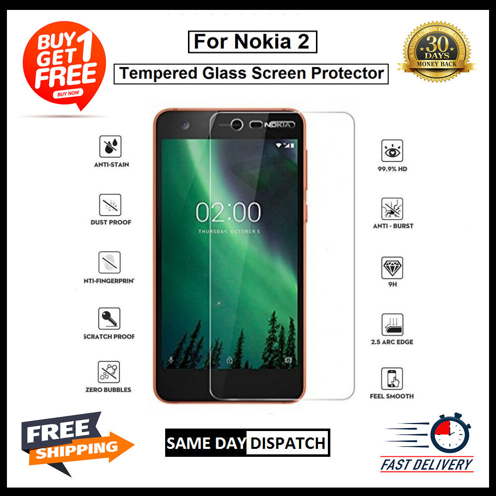 2X For Nokia 2/ 5 /7 Plus /1 Plus / 1.3 /1.4 /2.1 /2.2 Tempered Glass Protector