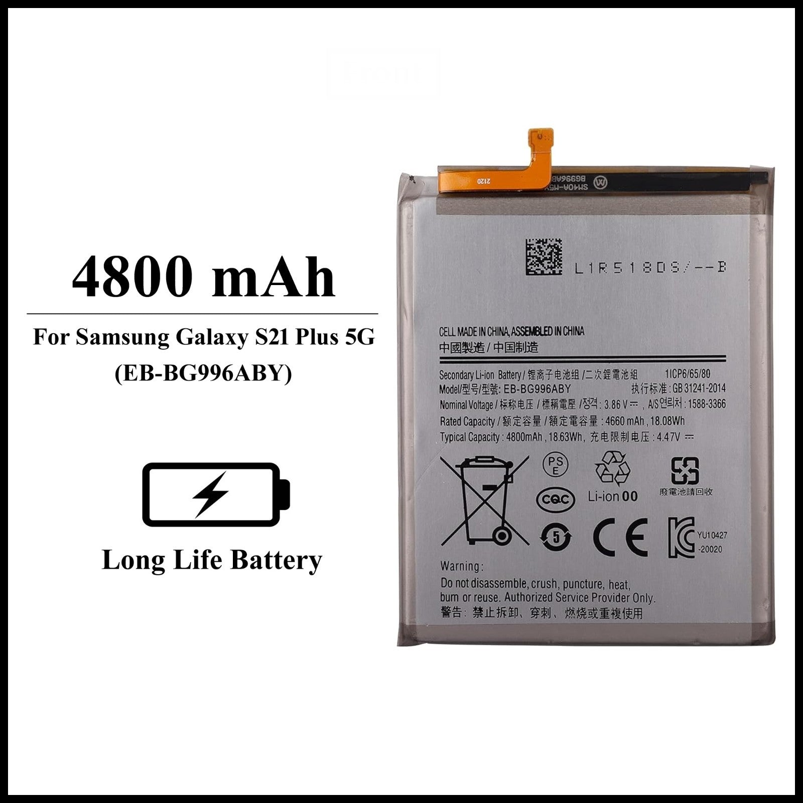 For Samsung Galaxy S21 Plus 5G (SM-G996B) 4800mAh+ Internal Replacement Battery