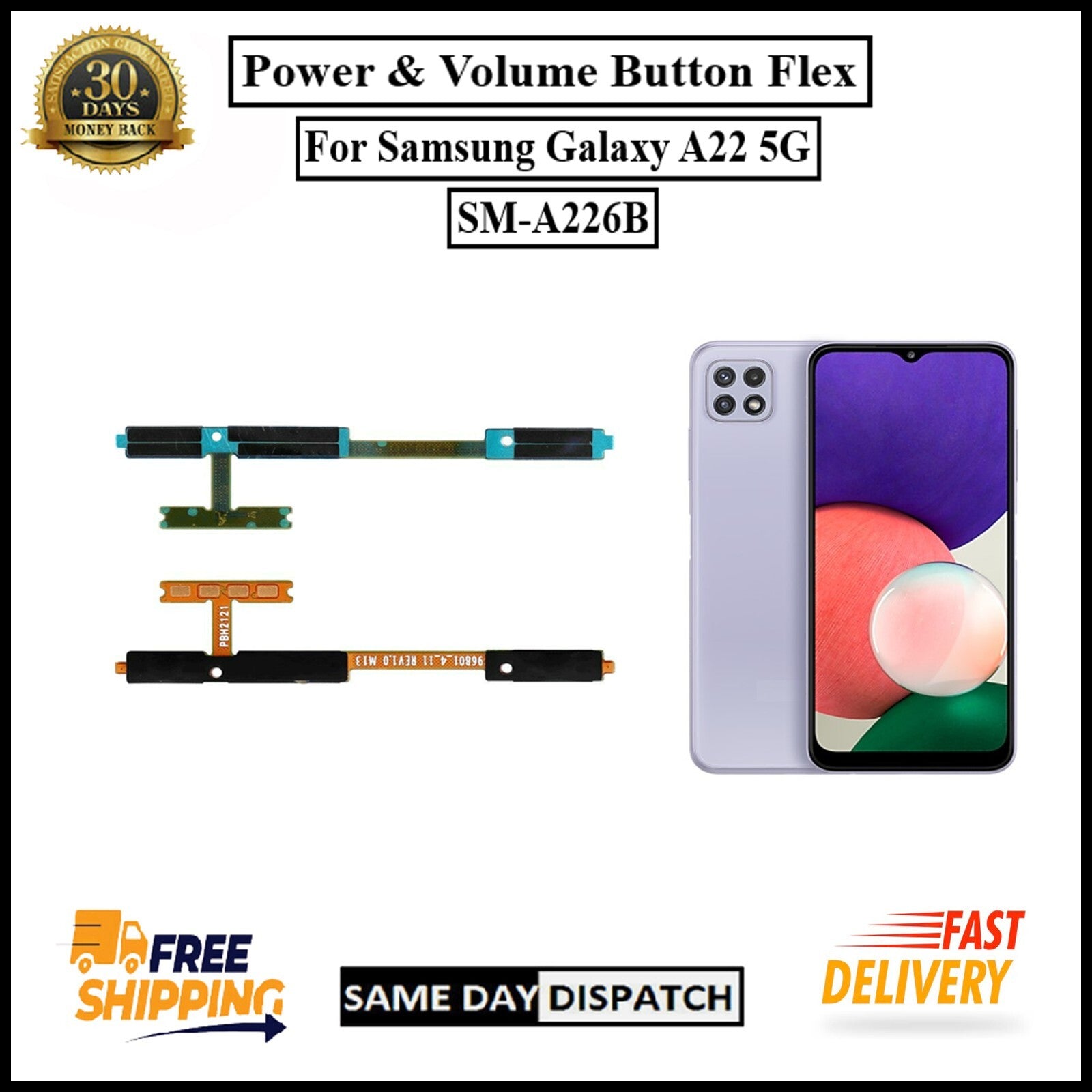 For Samsung Galaxy A22 5G Power Flex Cable & Volume Button Flex Replacement