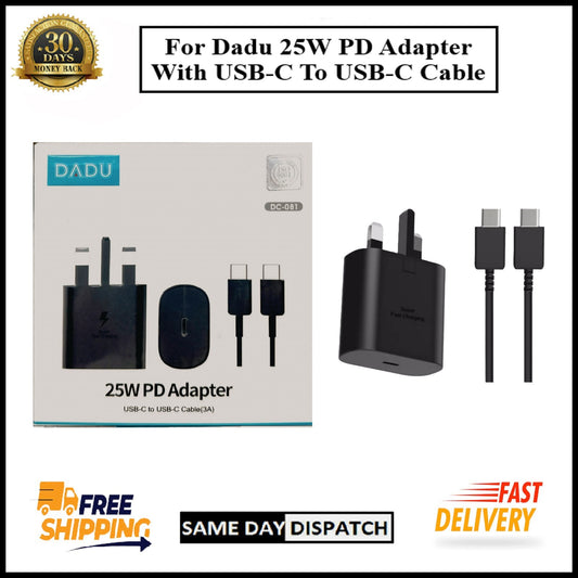 For Dadu 25W Type-C Power Adapter With Type-C to Type-C Fast Charger Cable