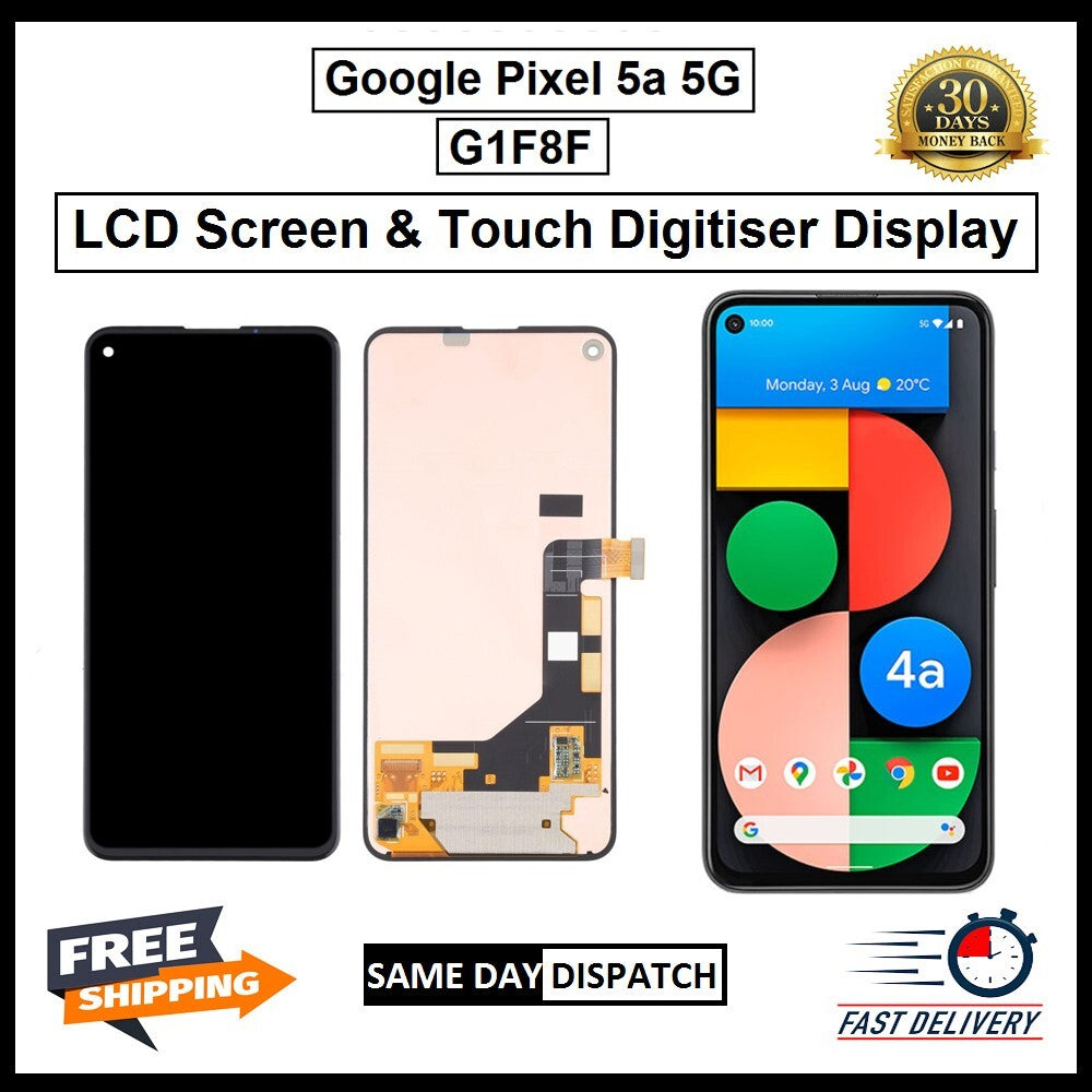 For Google Pixel 5A 5G / G1F8F LCD Display Touch Digitizer Replacement Black