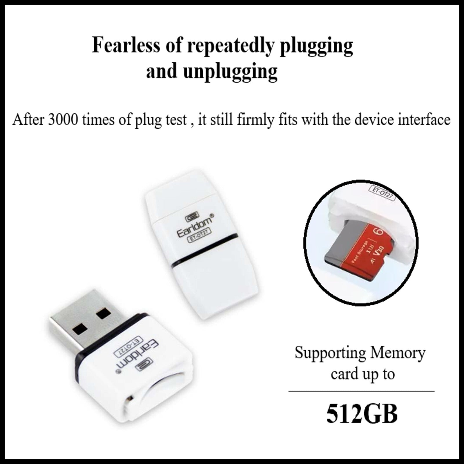 For Earldom ET-OT27  USB 2.0 Micro SD Card Reader-TF Card Adapter for Android,PC